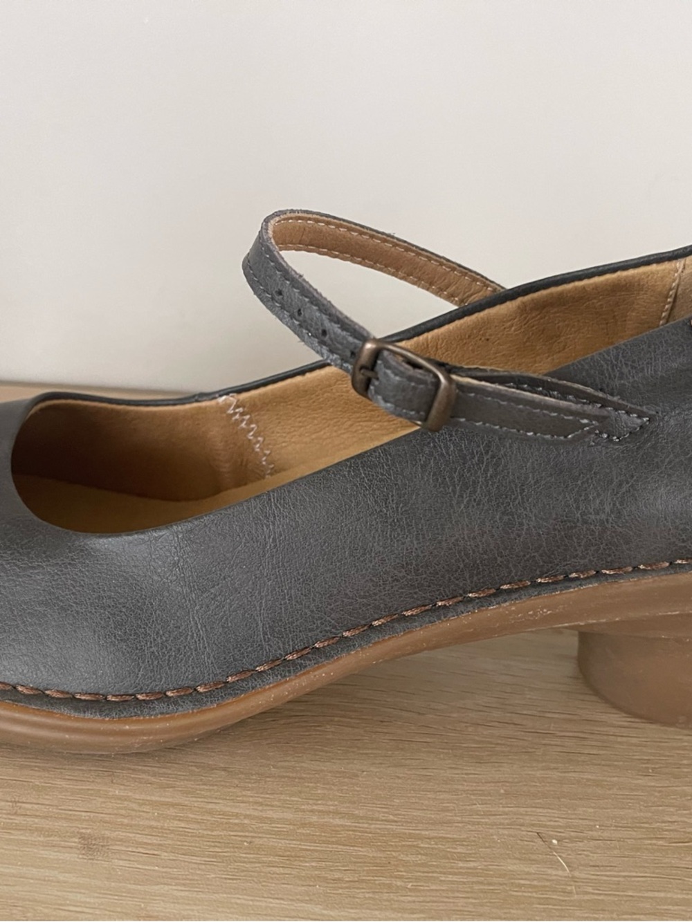 El Naturalista Grey/dark Blue Mary Jane Vegan Shoes 40